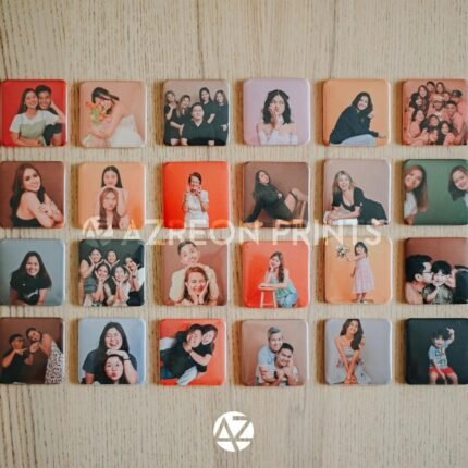 Personalized Fridge Magnets Square Badges | HD Photo Prints 50mm x 50mm